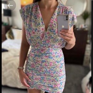 Zara Short Floral Draped Dress